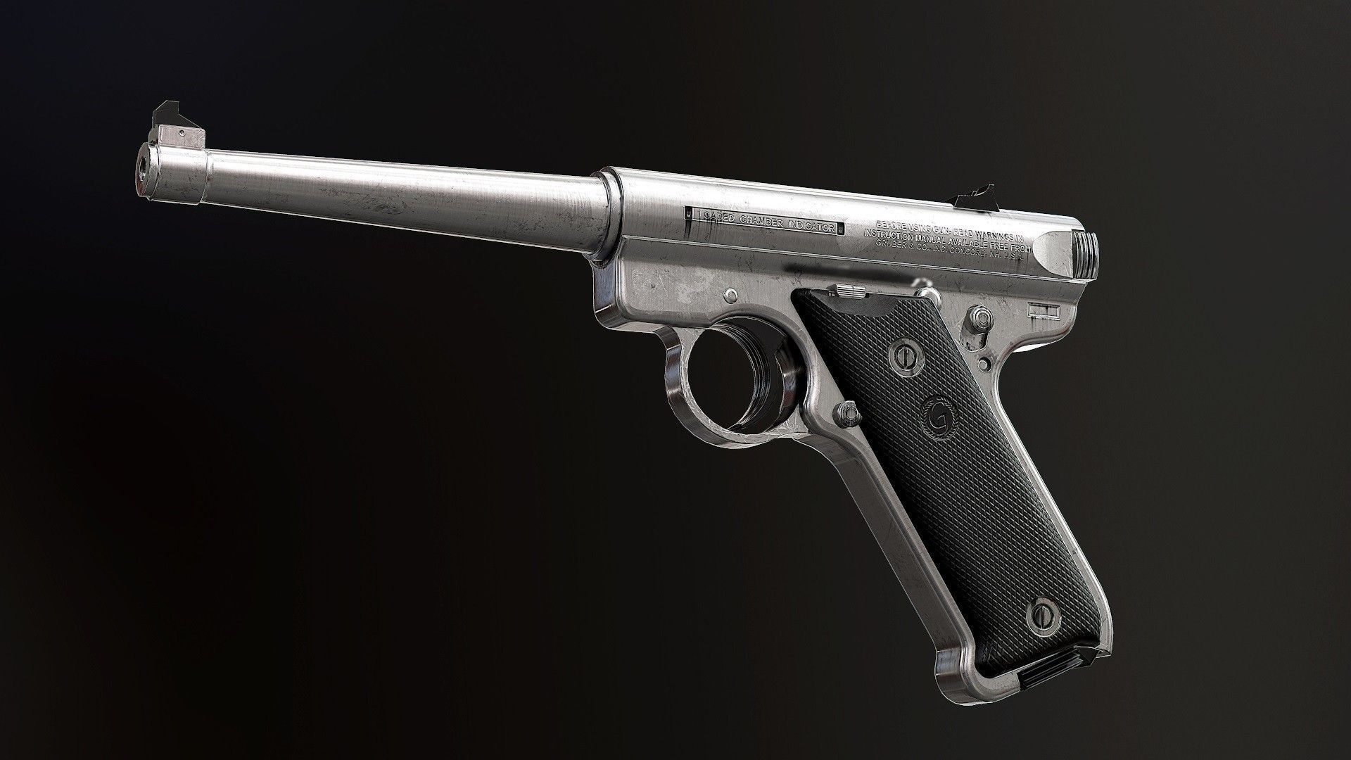 Ruger Mk3 - Model and Textures Low-poly 3D model_2
