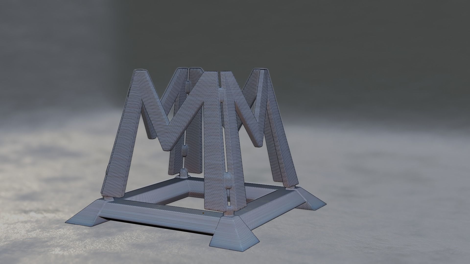 M Decoration lamp with letter 3D model_2