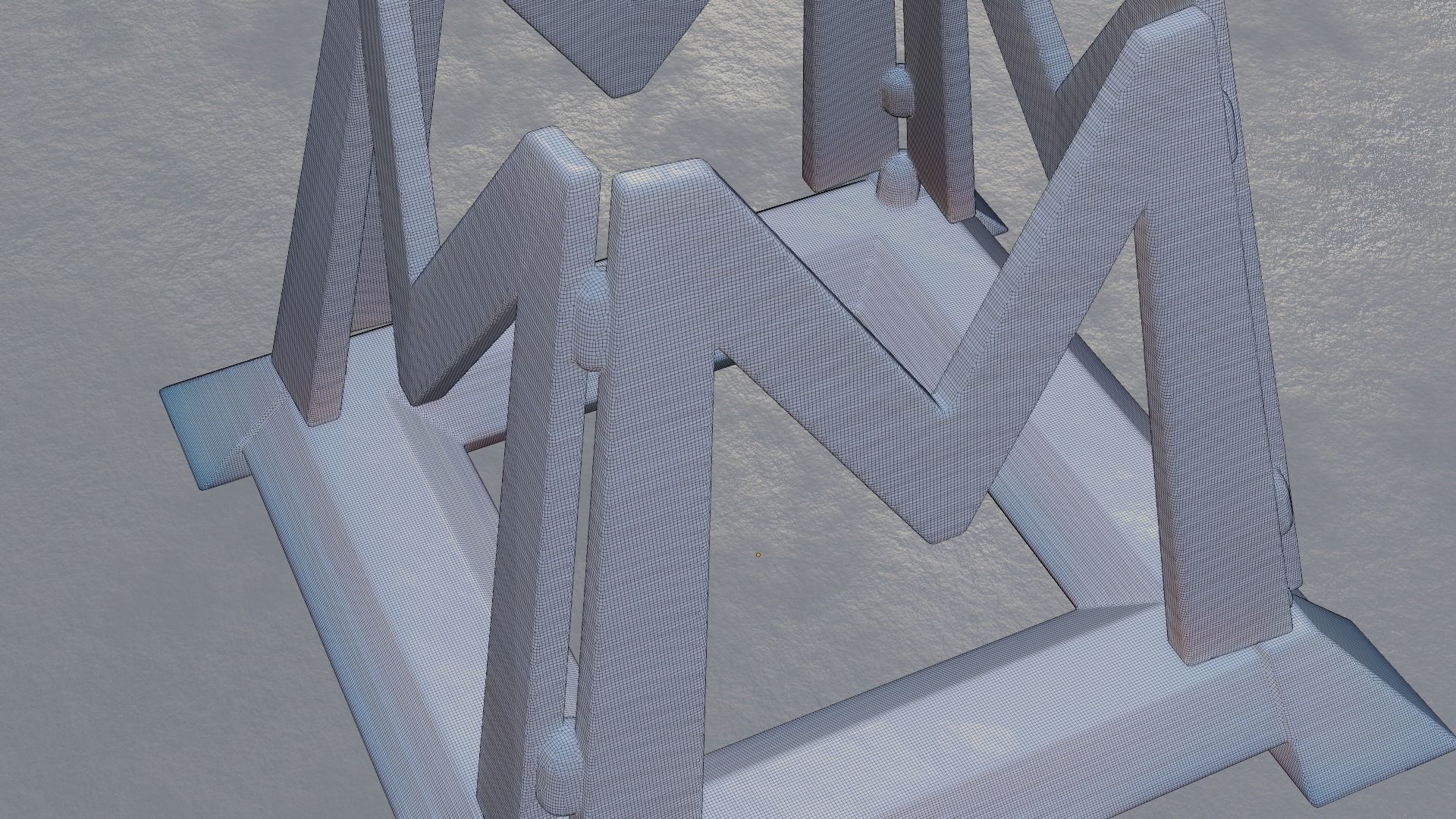 M Decoration lamp with letter 3D model_4