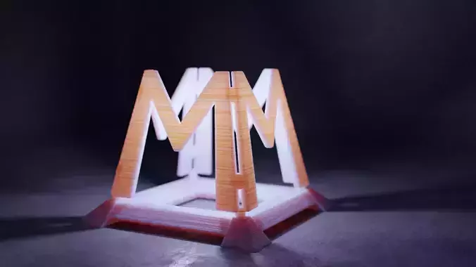 M Decoration lamp with letter 3D model