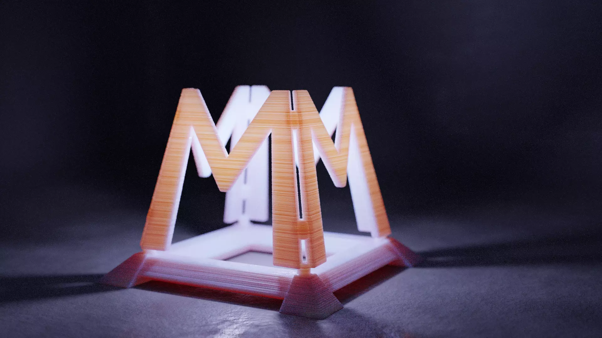M Decoration lamp with letter 3D model_0