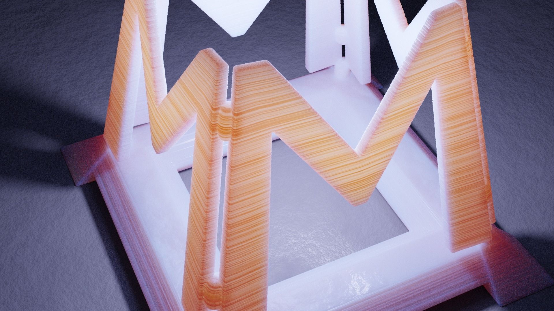 M Decoration lamp with letter 3D model_3