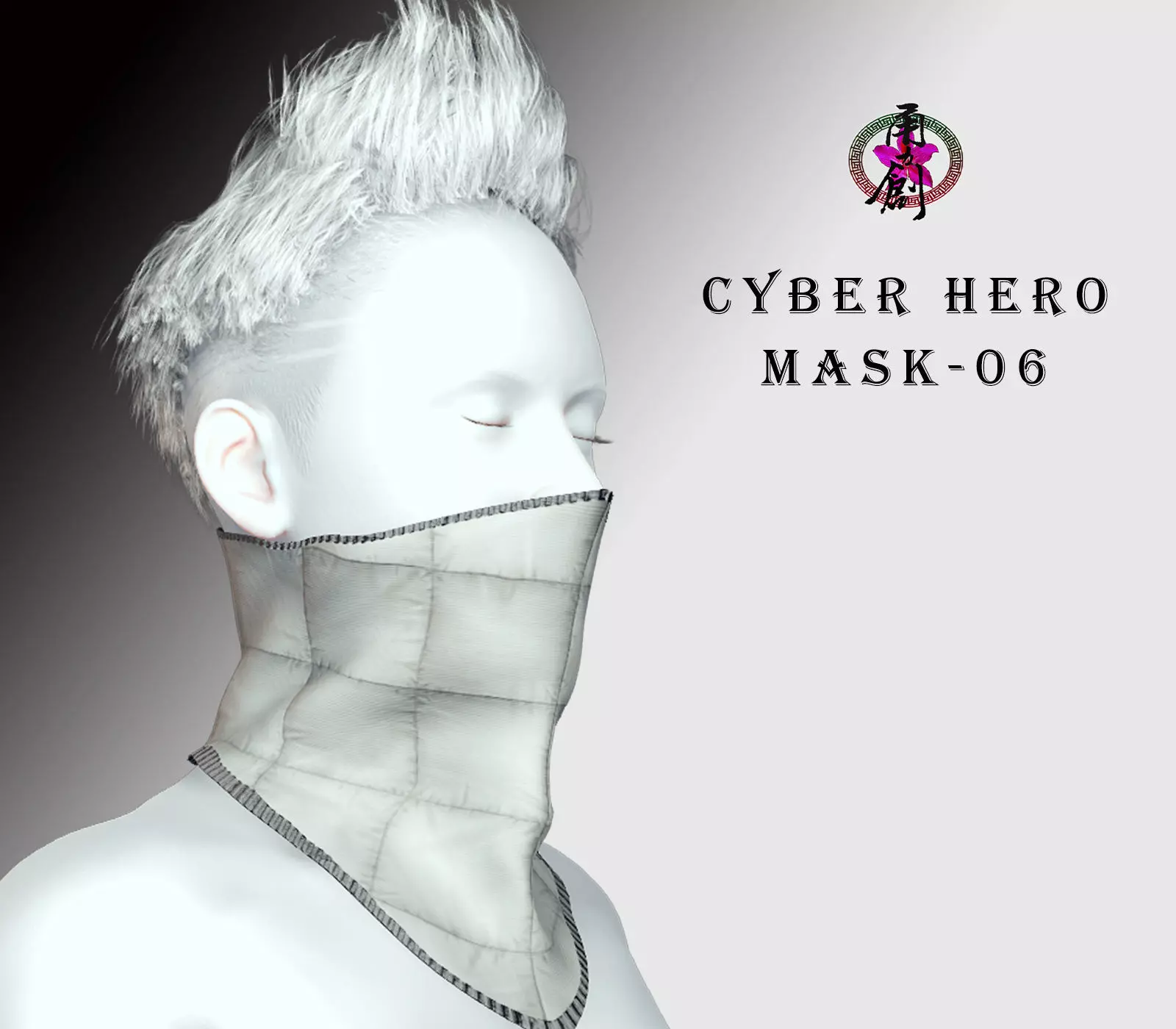 Cyber Hero - Mask06 Low-poly 3D model_0