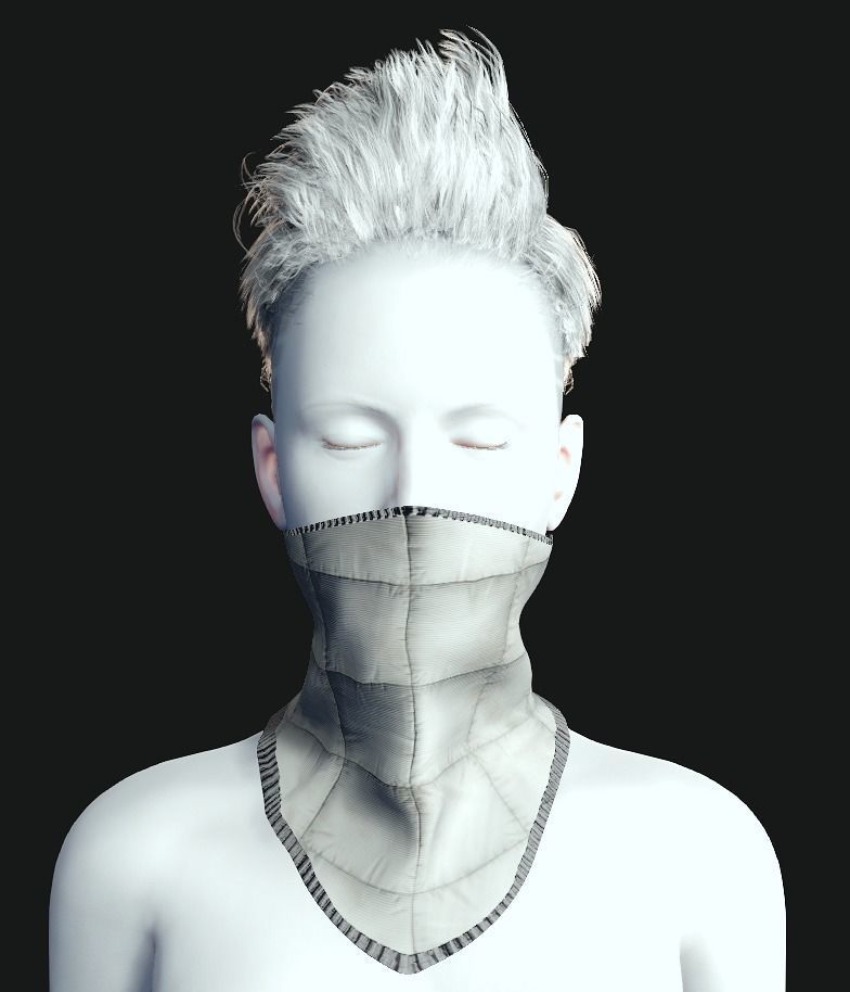 Cyber Hero - Mask06 Low-poly 3D model_5
