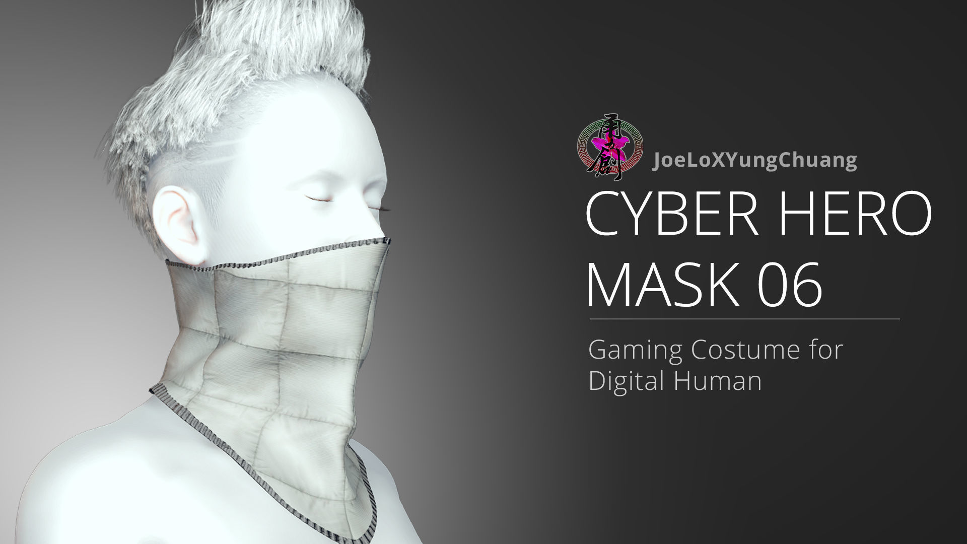 Cyber Hero - Mask06 Low-poly 3D model_1