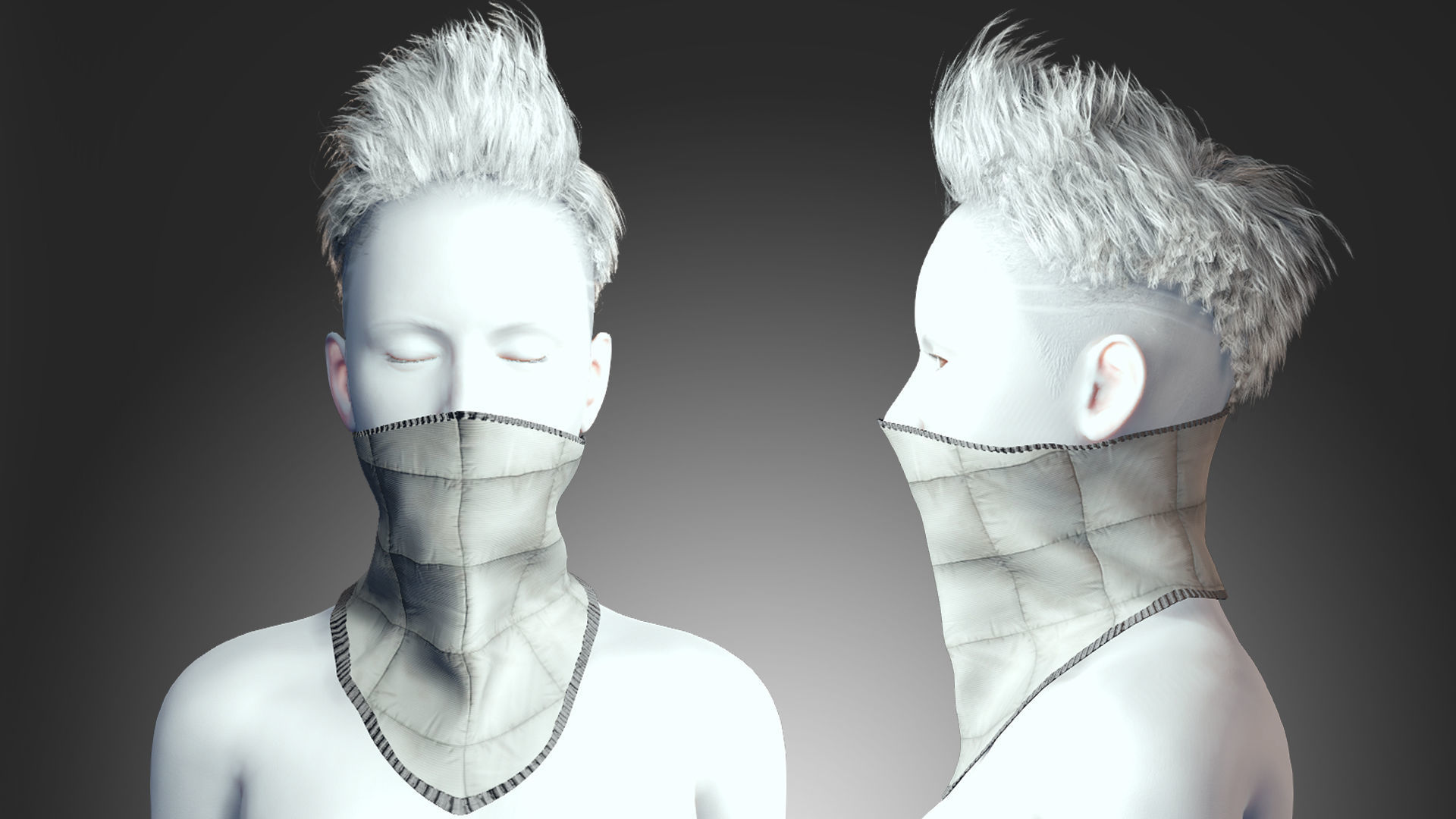 Cyber Hero - Mask06 Low-poly 3D model_2
