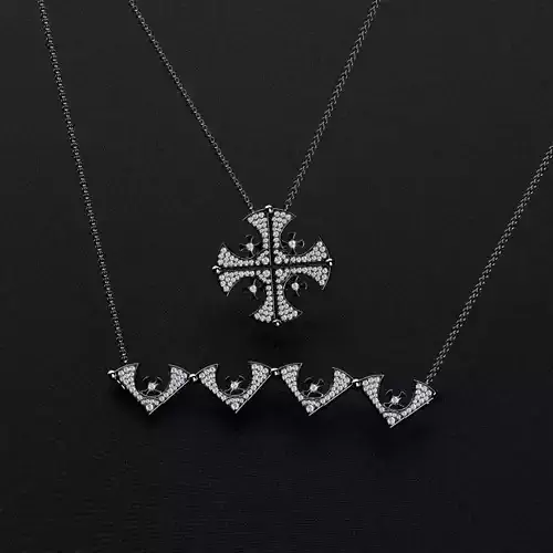 Cross-Pendant cross necklace with diamonds