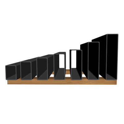 3 16in Wall x3in Rectangle Tube 3D model_1