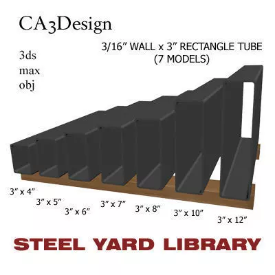 3 16in Wall x3in Rectangle Tube 3D model_0