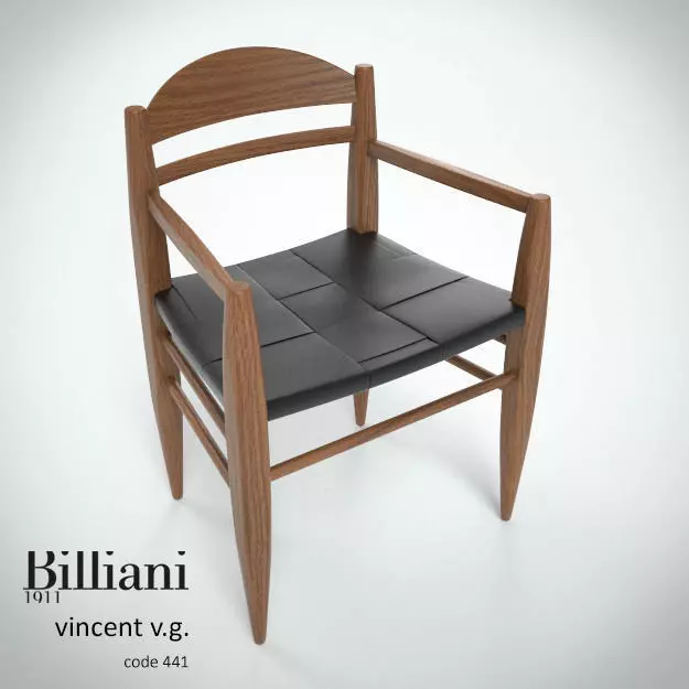 Billiani Vincent VG armchair teak 3D model_0
