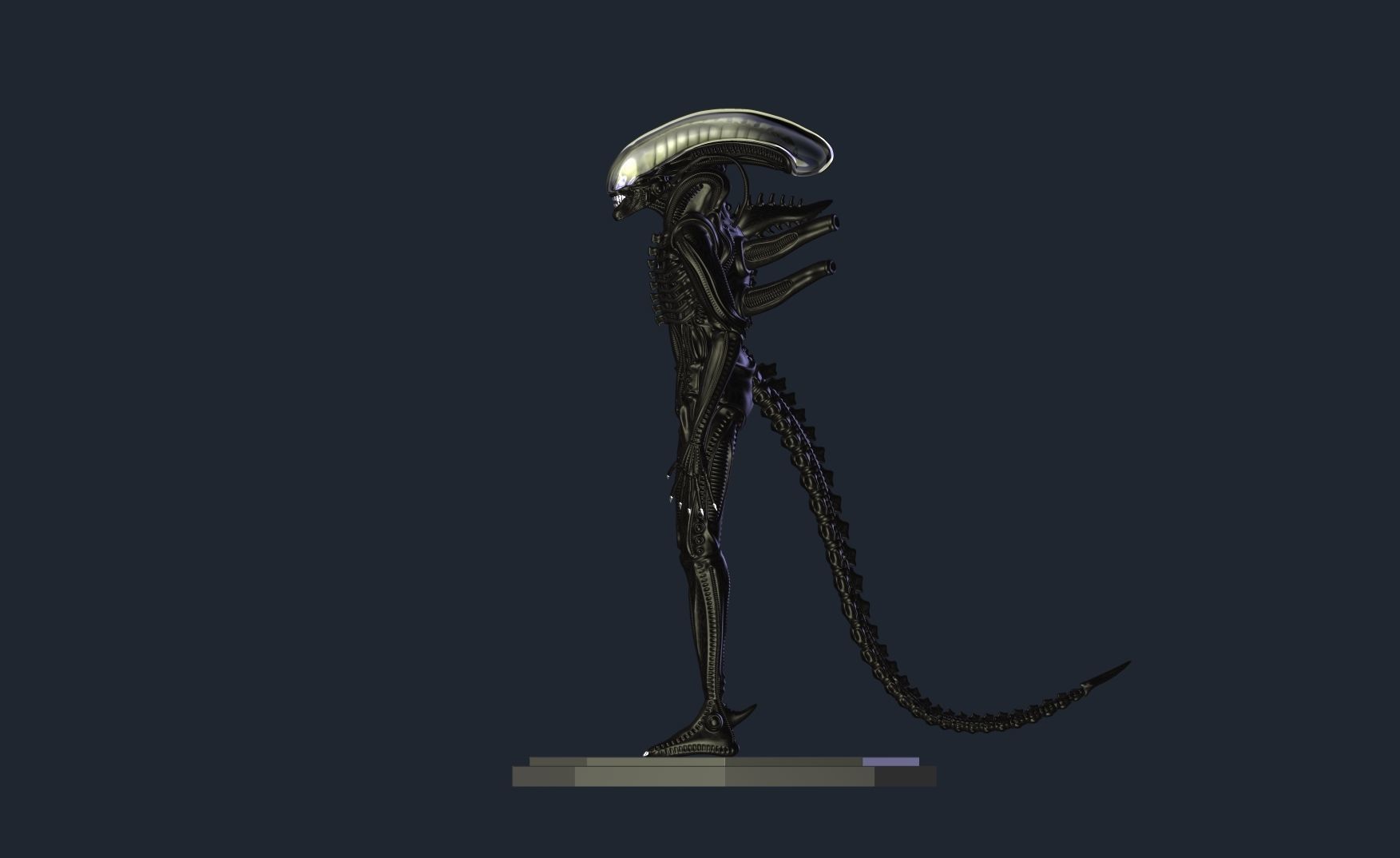 Alien model based on Gigers references 3D print model_2