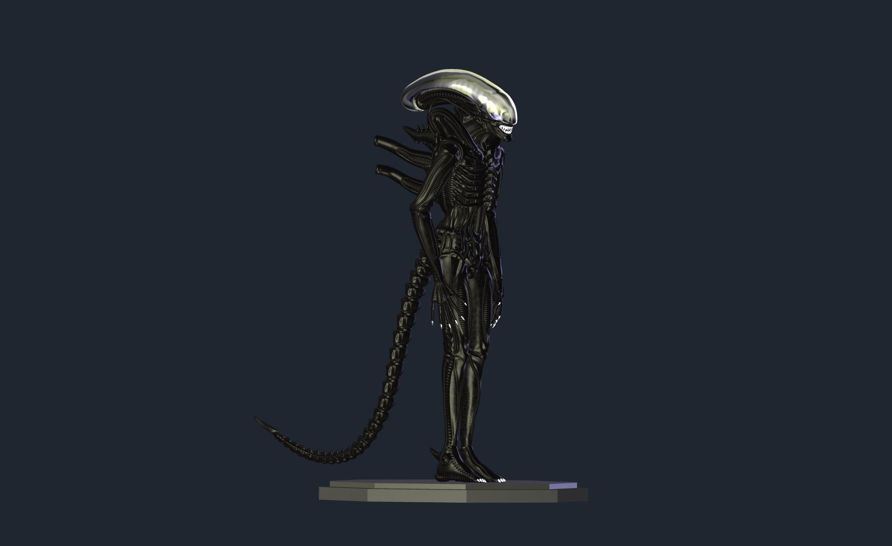Alien model based on Gigers references 3D print model_3