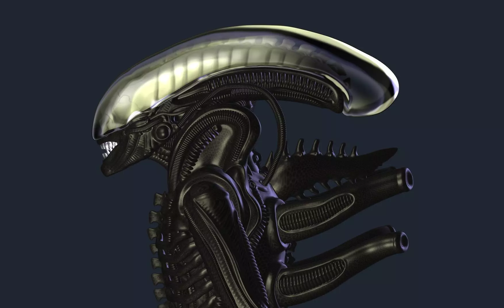 Alien model based on Gigers references 3D print model_0