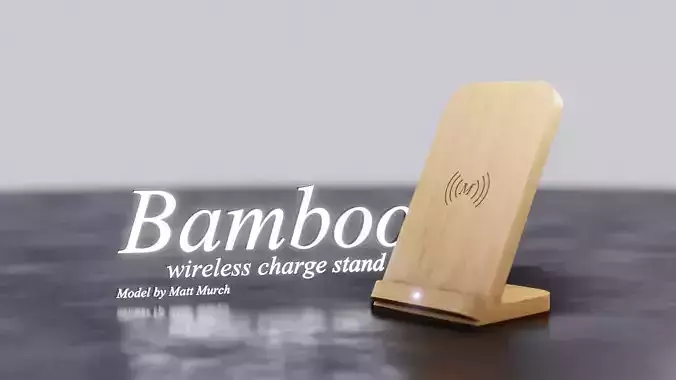 Bamboo Wireless Charging Stand Low-poly 3D model