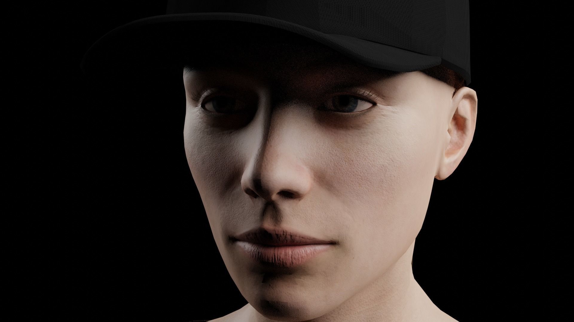 Cool Female Character Free low-poly 3D model_1