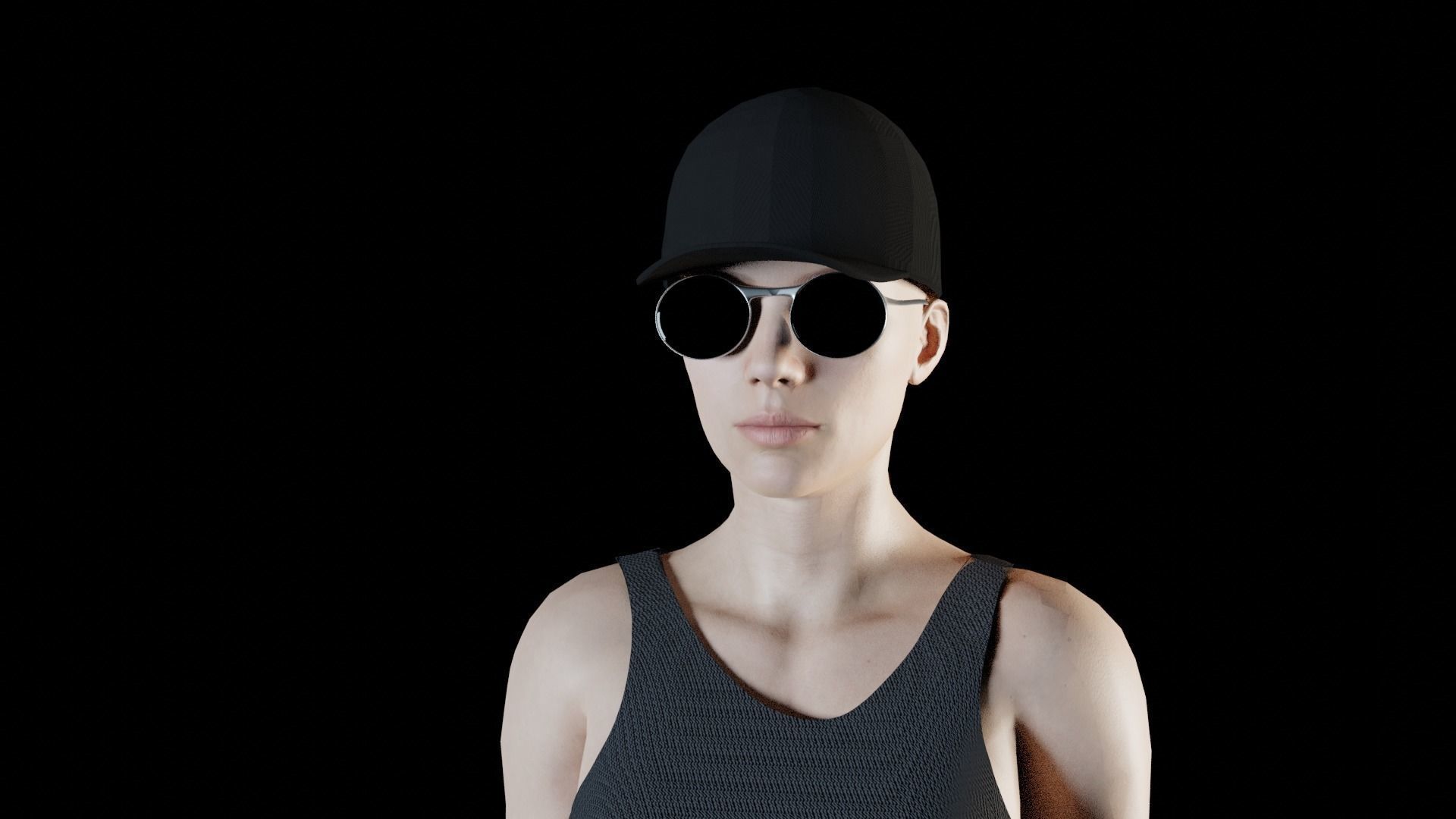 Cool Female Character Free low-poly 3D model_3