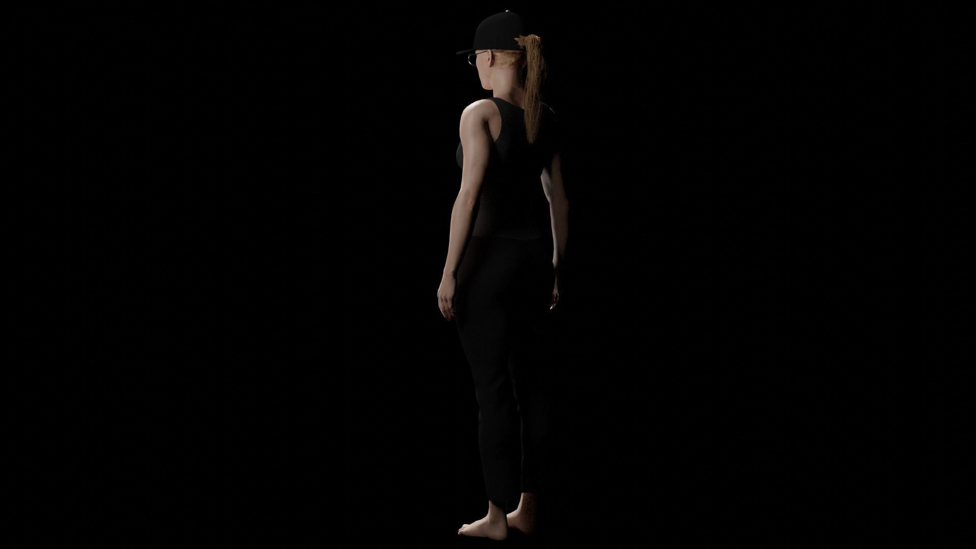 Cool Female Character Free low-poly 3D model_5