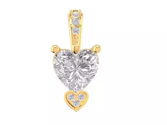 Heart diamond pendant 1186