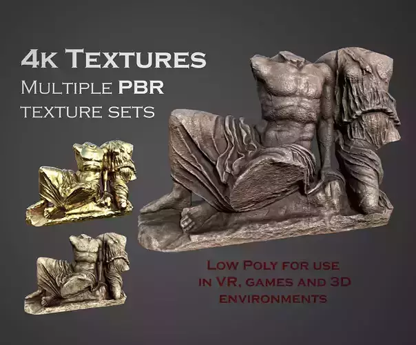 statue of Hercules and Hebe  Low-poly 3D model