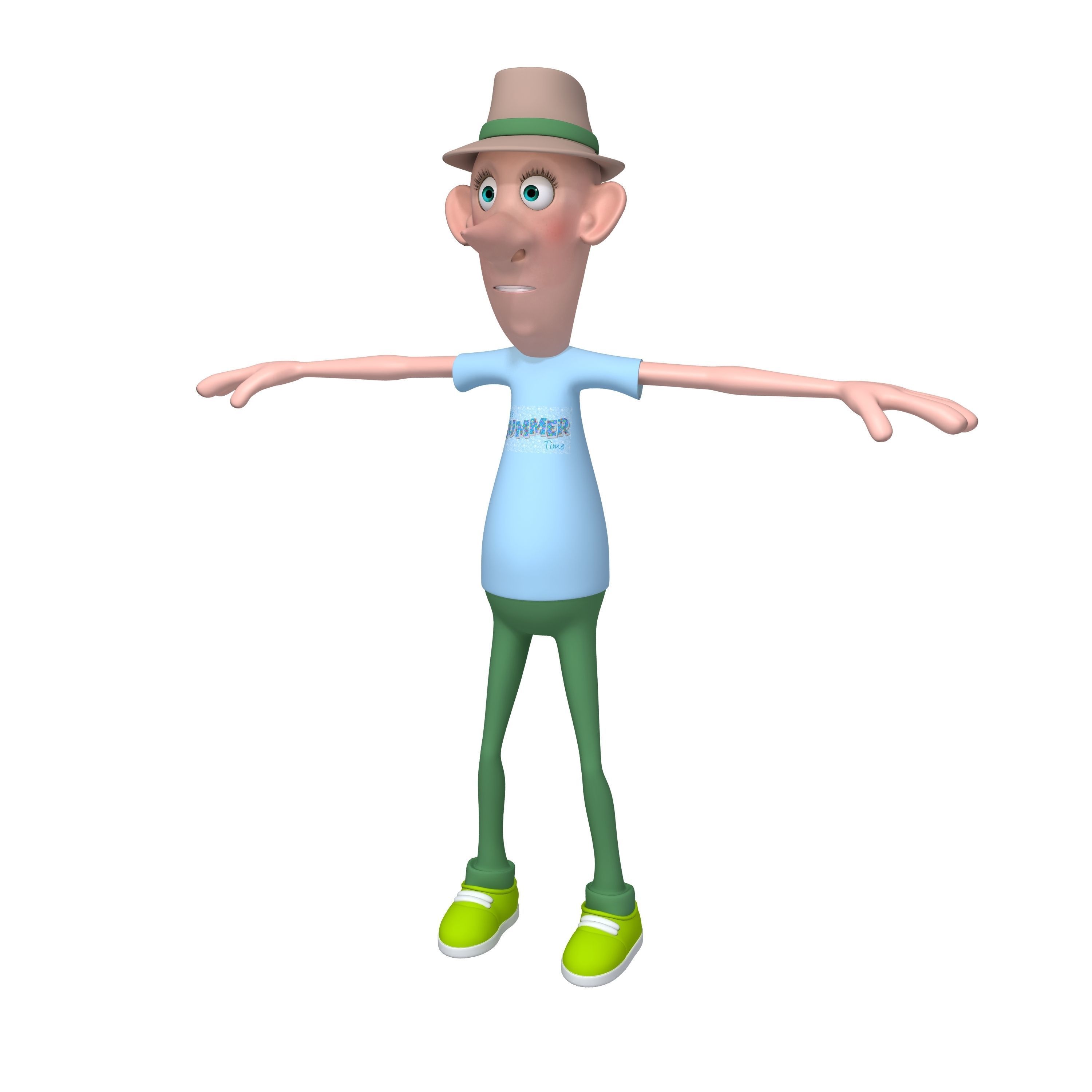 Man Cartoon 06 3D model_5