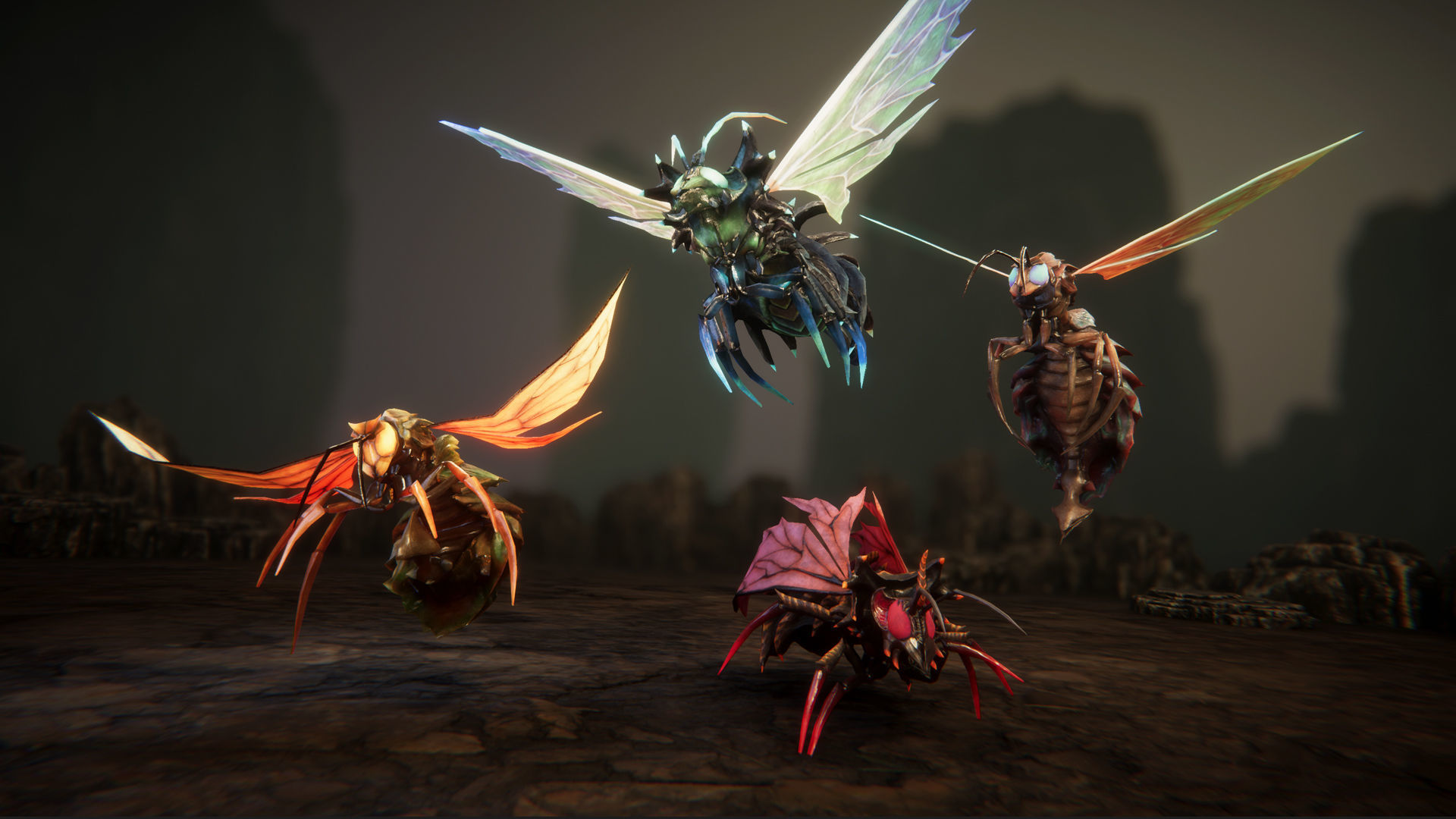 Wasps pack Low-poly 3D model_3