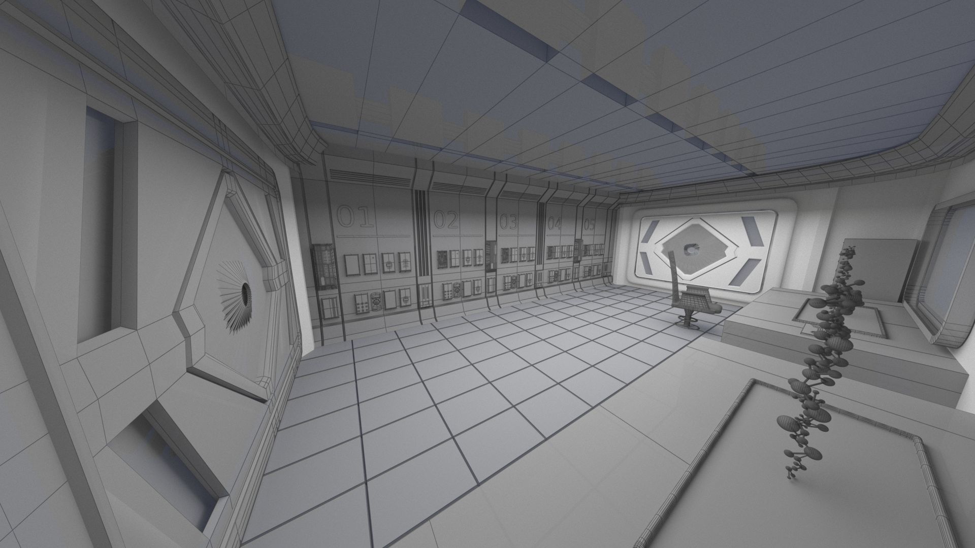 Sci-fi Room Fly-Through 3D model_7