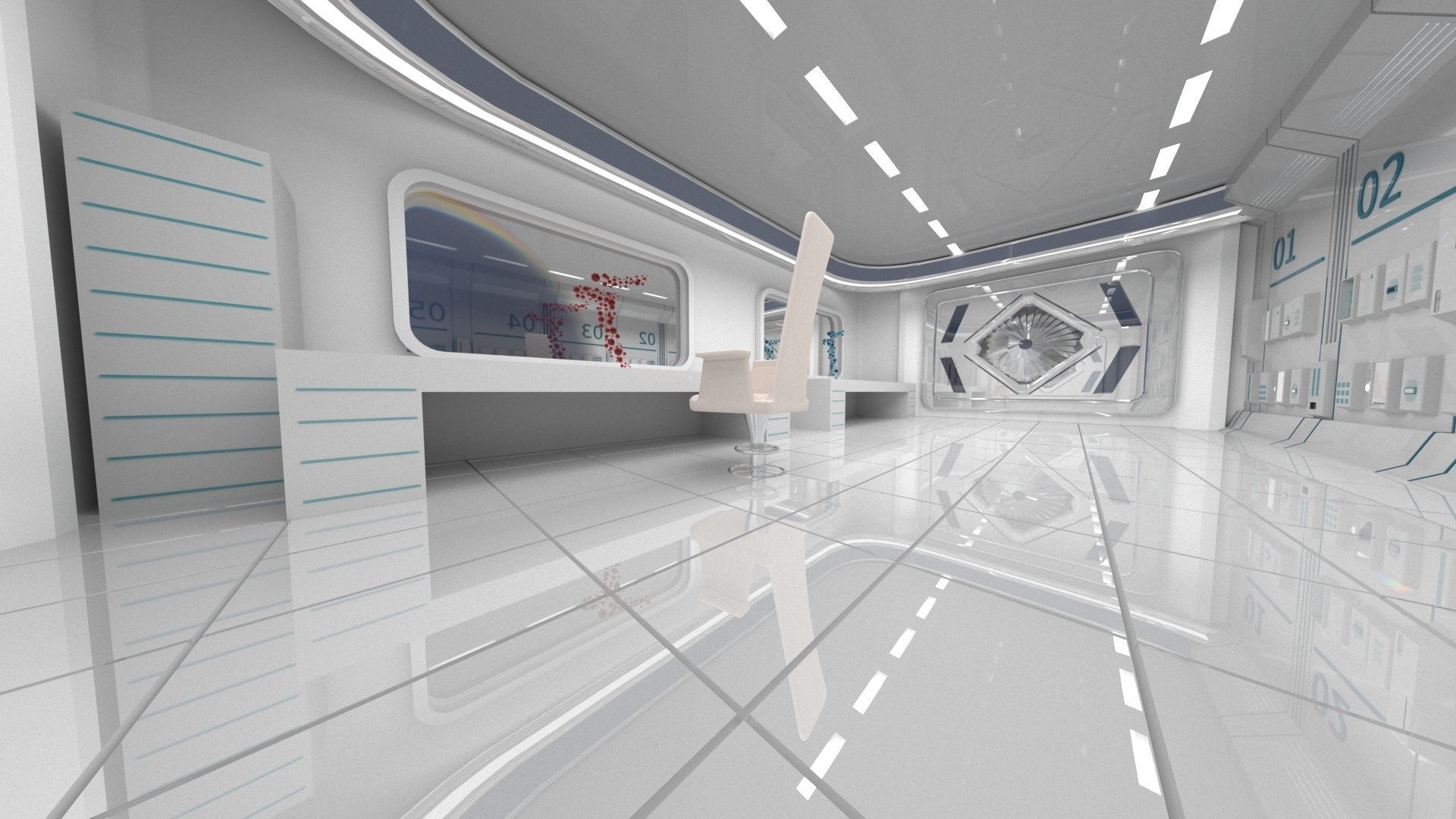 Sci-fi Room Fly-Through 3D model_2