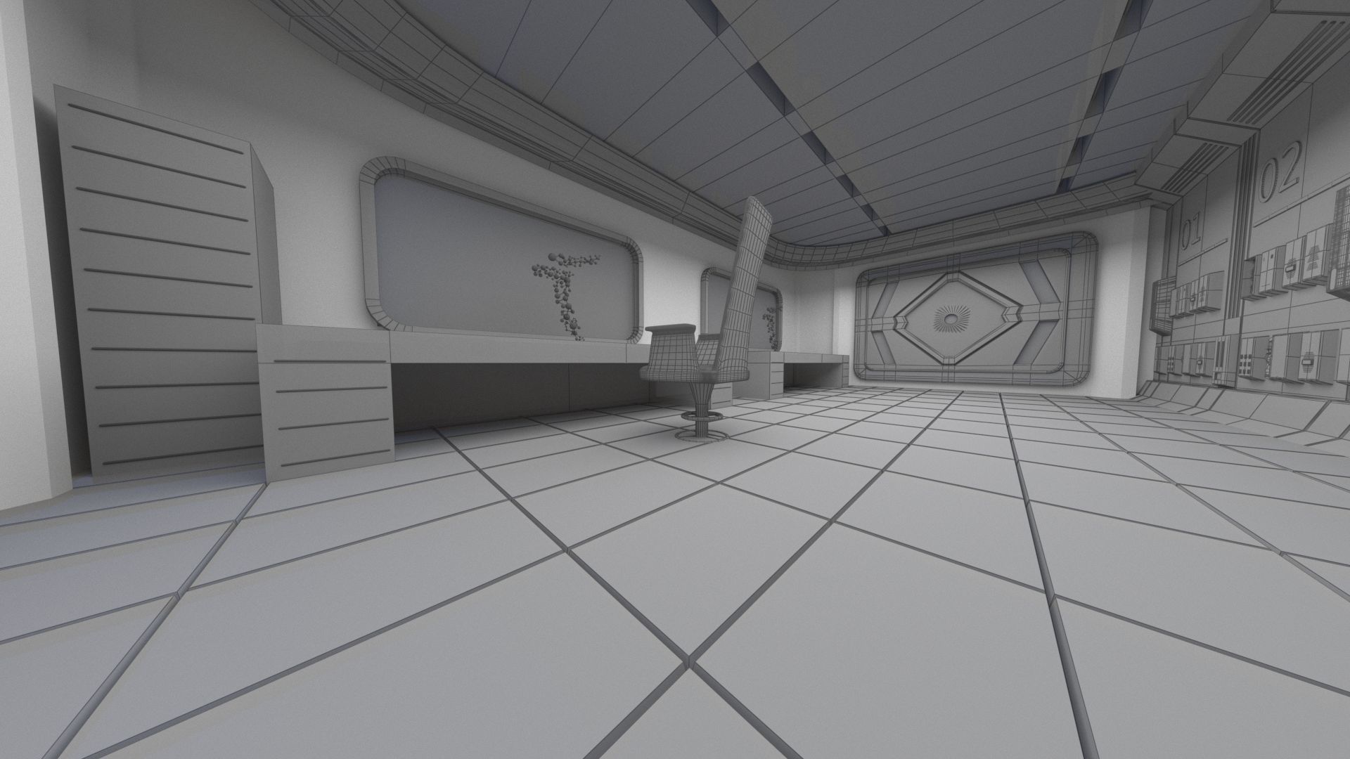 Sci-fi Room Fly-Through 3D model_6