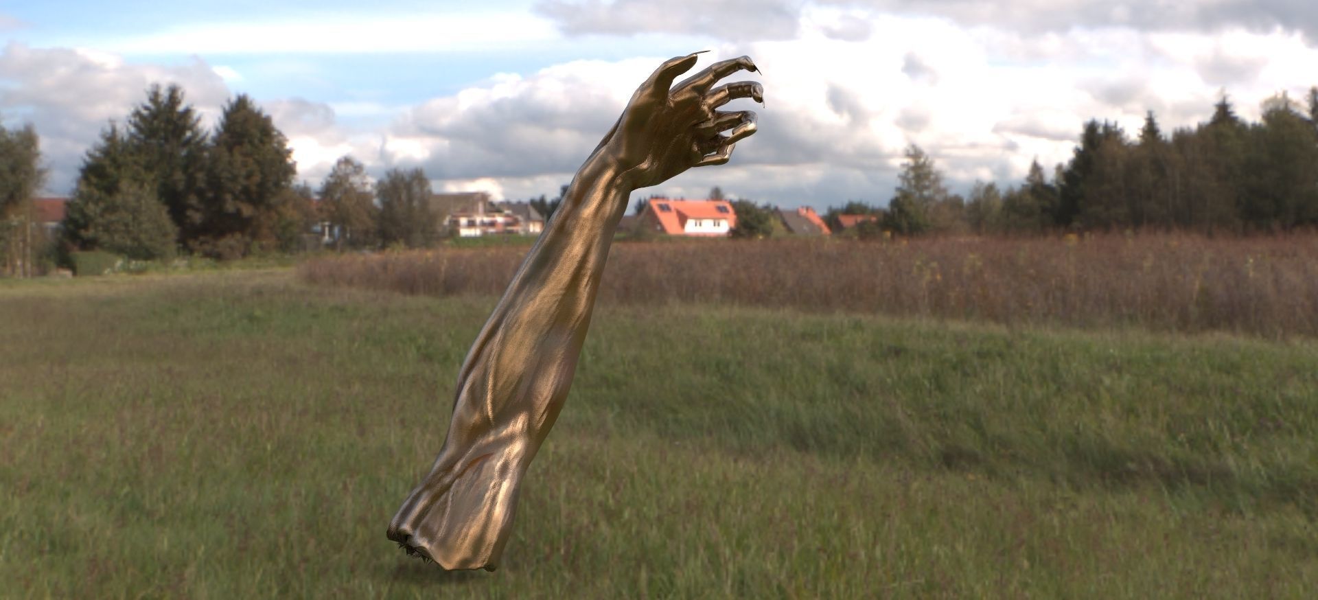 Hand from the underworld statue 3D model_1