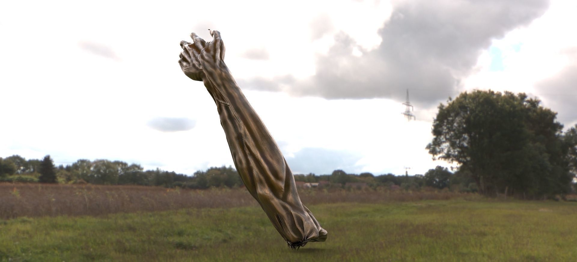 Hand from the underworld statue 3D model_3