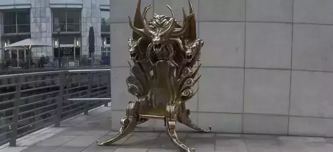 Throne Lion Baroque fantasy design 3D model
