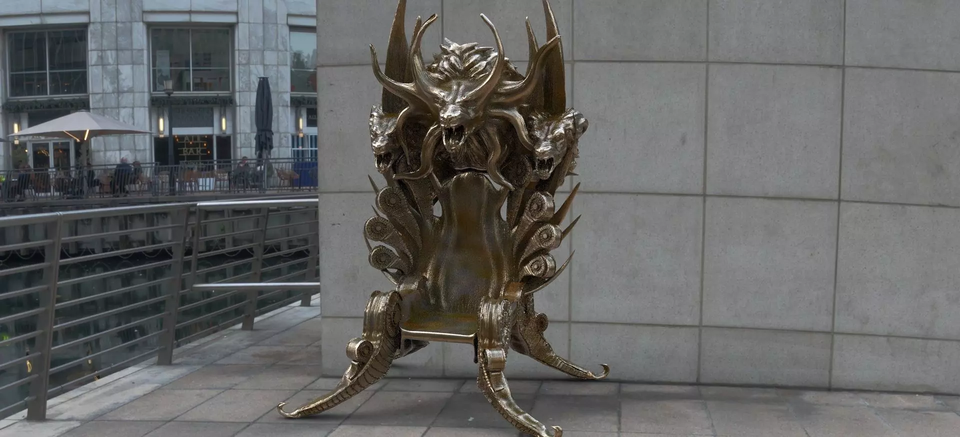 Throne Lion Baroque fantasy design 3D model_0