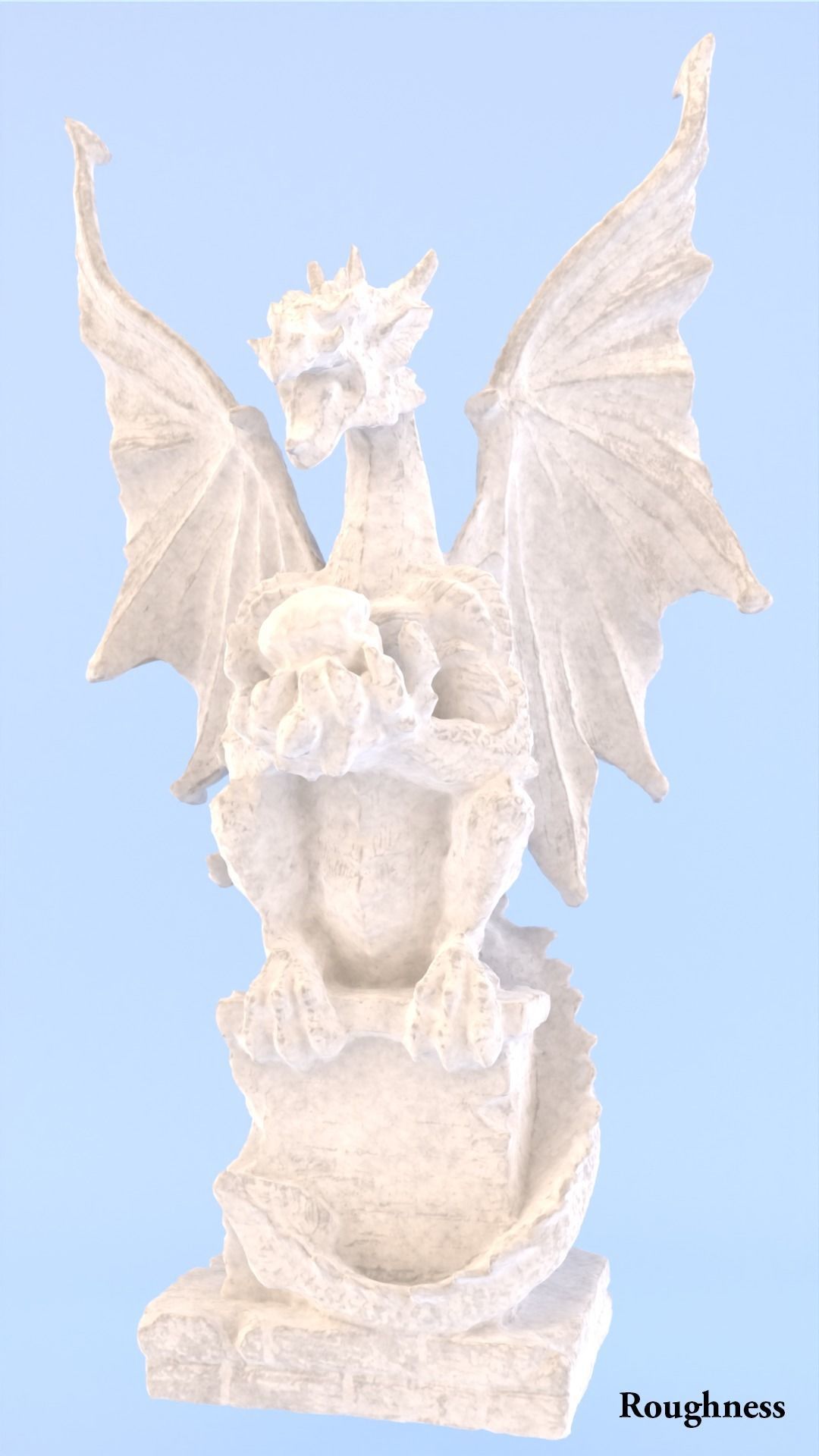 Dragon Statue Gargoyle Ruby LowPoly HighPoly Photogrammetry Scan Low-poly 3D model_4