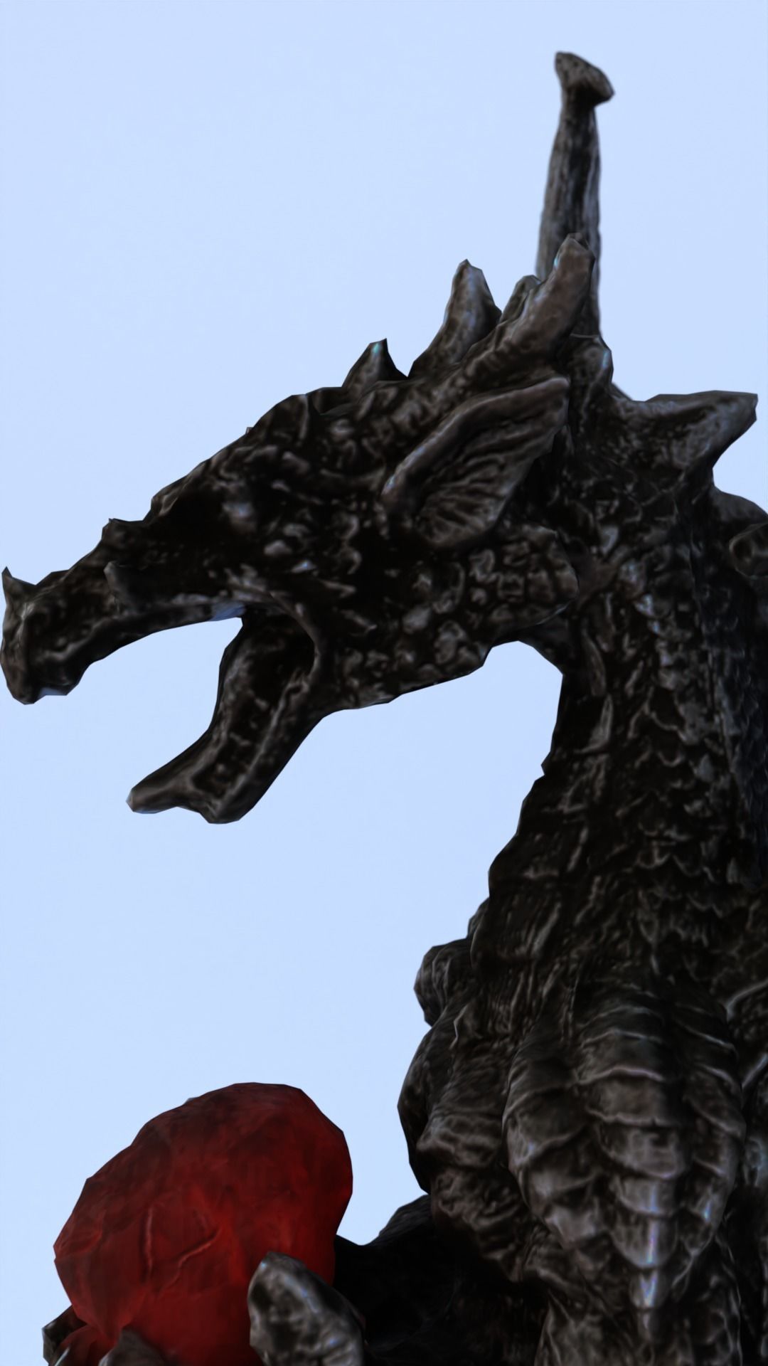 Dragon Statue Gargoyle Ruby LowPoly HighPoly Photogrammetry Scan Low-poly 3D model_20