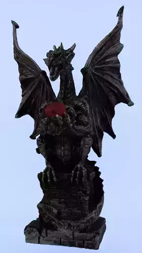 Dragon Statue Gargoyle Ruby LowPoly HighPoly Photogrammetry Scan