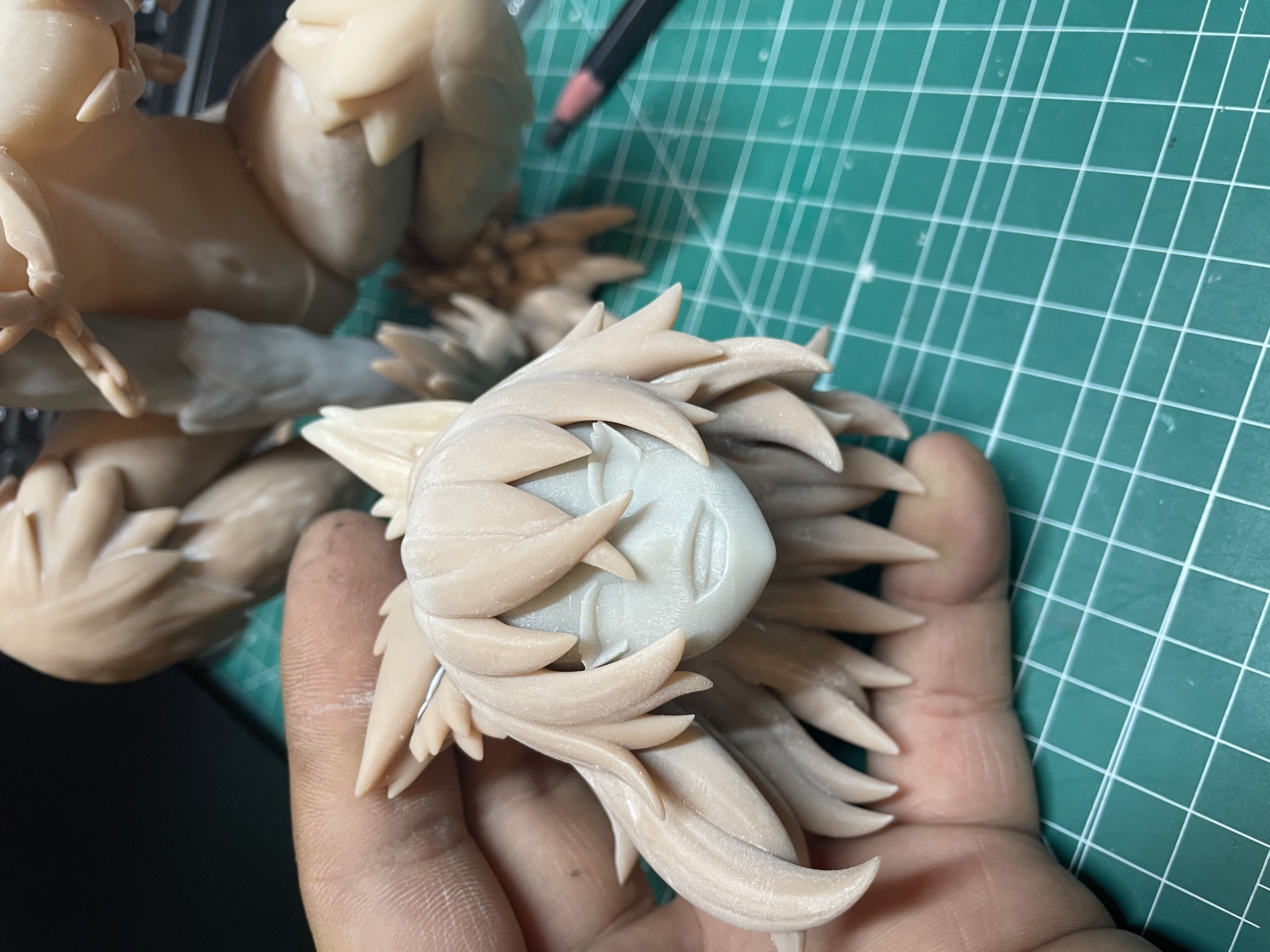 Hellhound statue of female anime character 3D print model_2