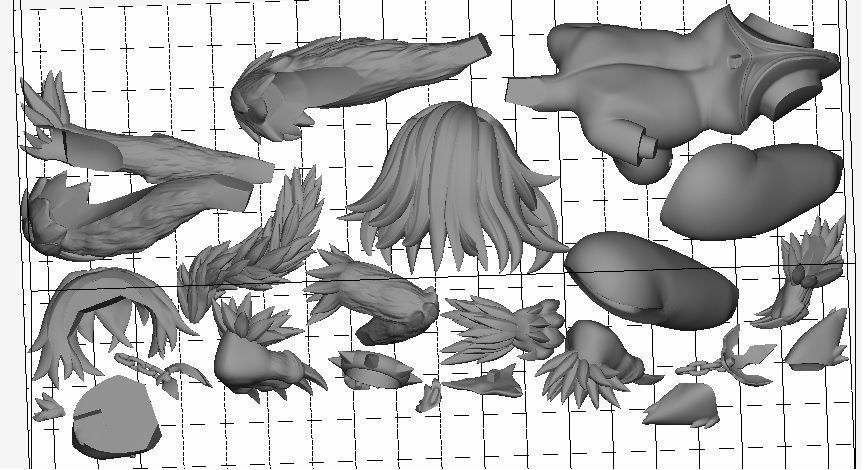 Hellhound statue of female anime character 3D print model_3