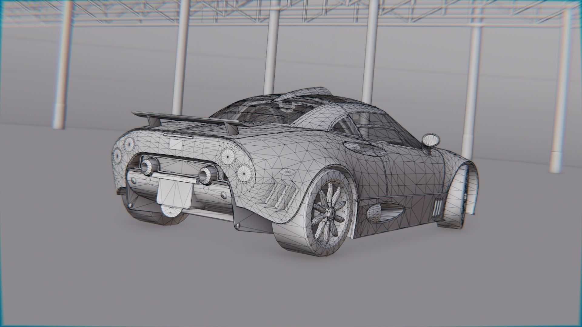Spyker C8 Laviolette Low-poly 3D model_6