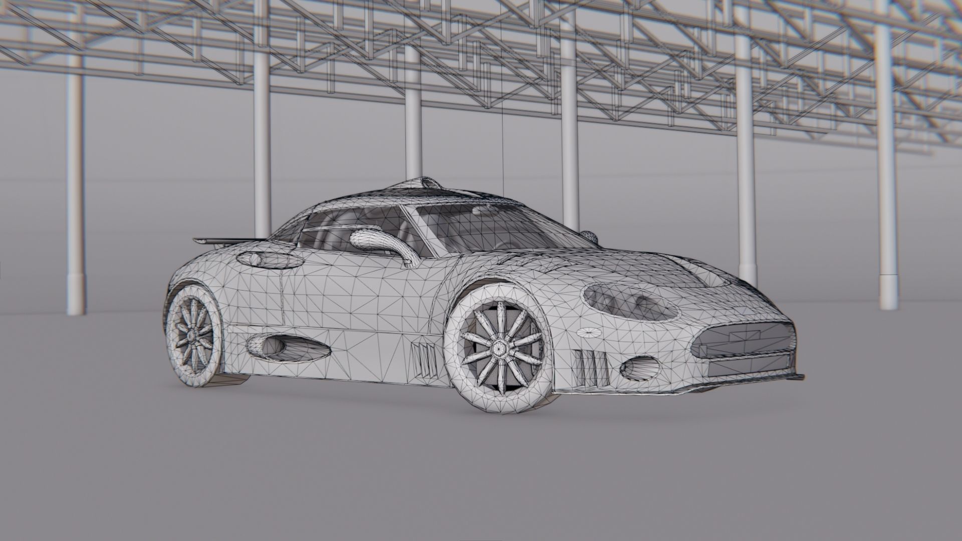 Spyker C8 Laviolette Low-poly 3D model_2