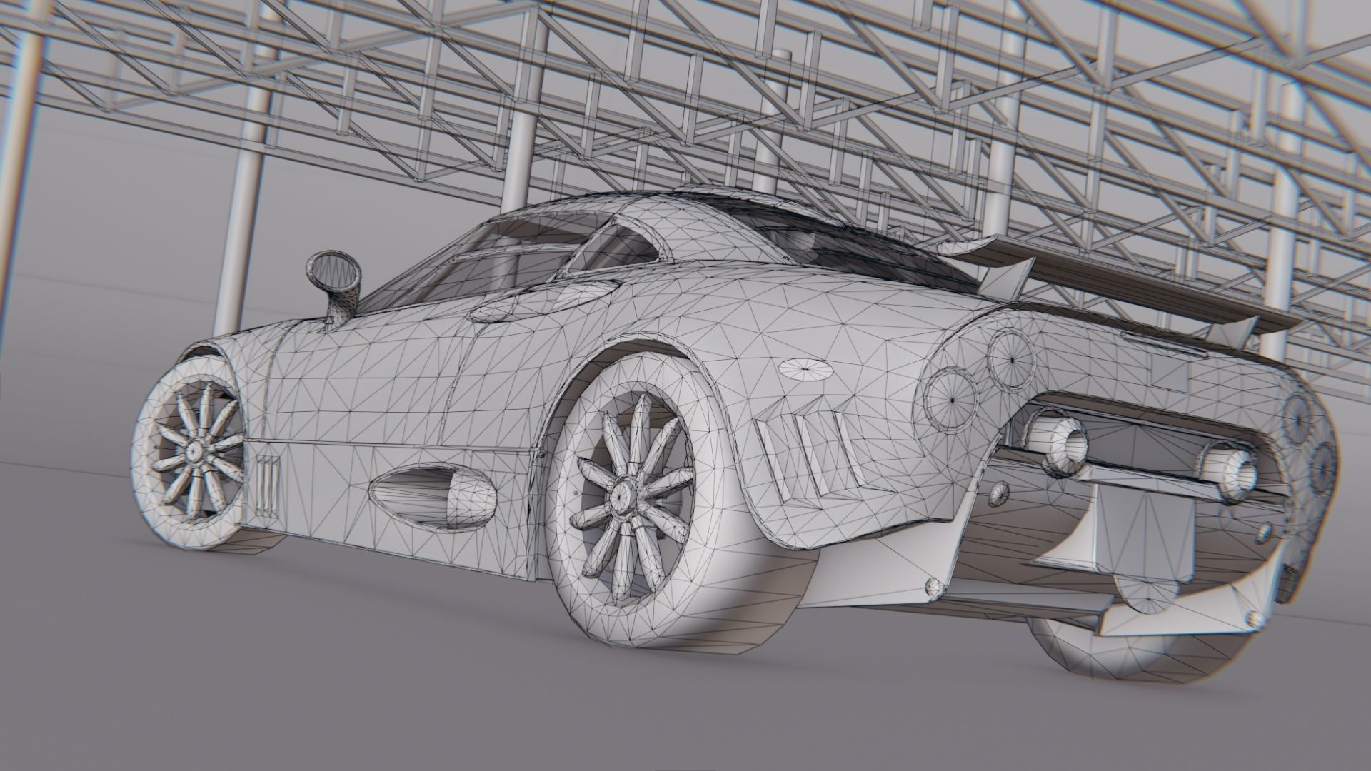 Spyker C8 Laviolette Low-poly 3D model_14