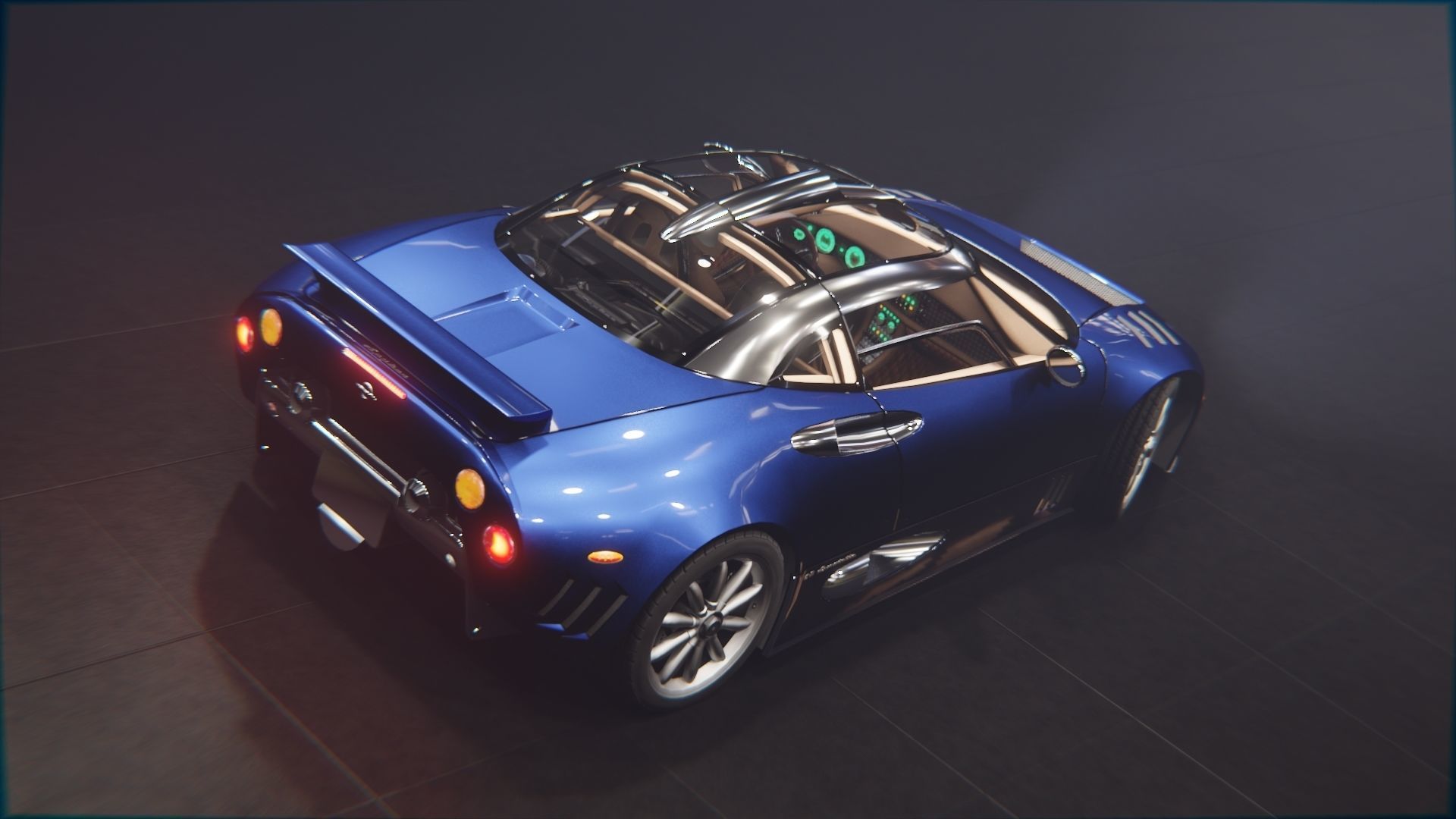 Spyker C8 Laviolette Low-poly 3D model_7