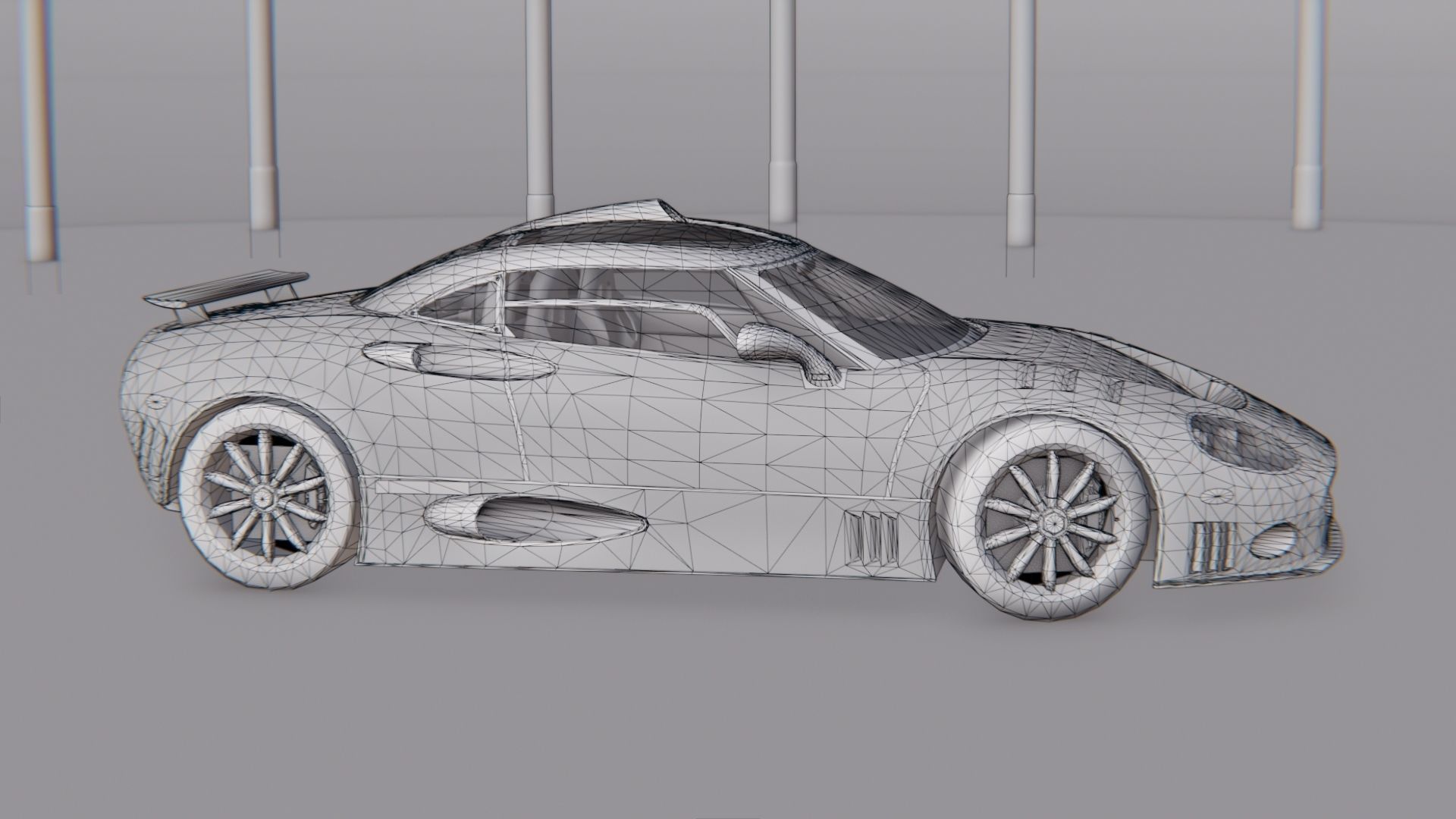Spyker C8 Laviolette Low-poly 3D model_4