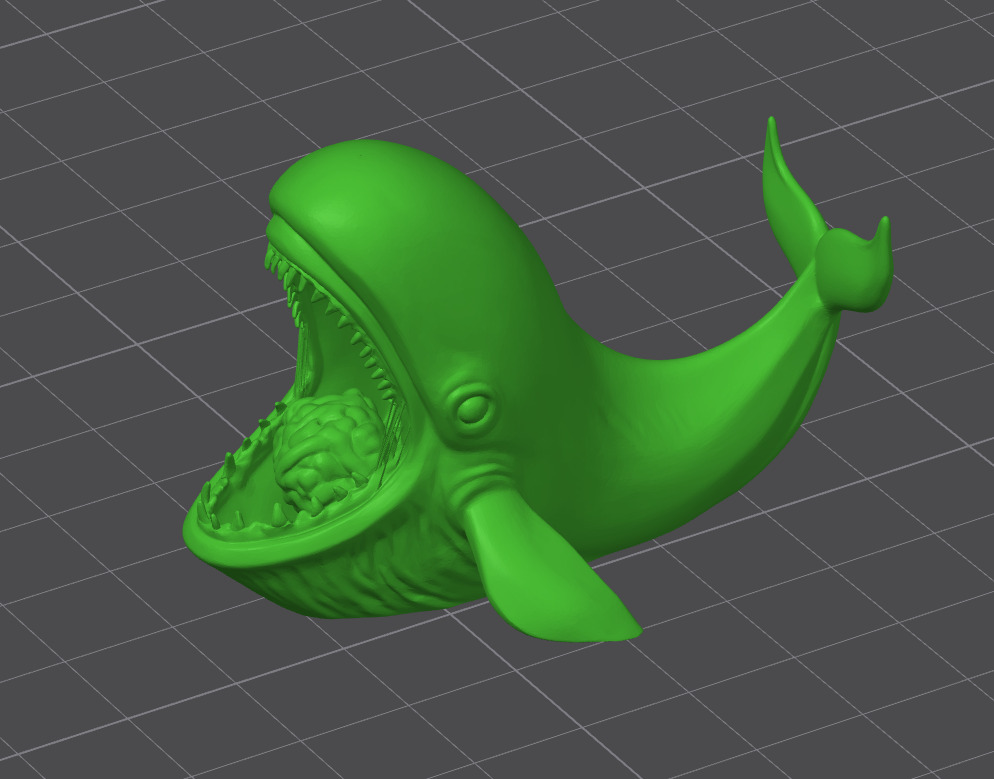 Whale Deepseek AI logo 3D print model_3