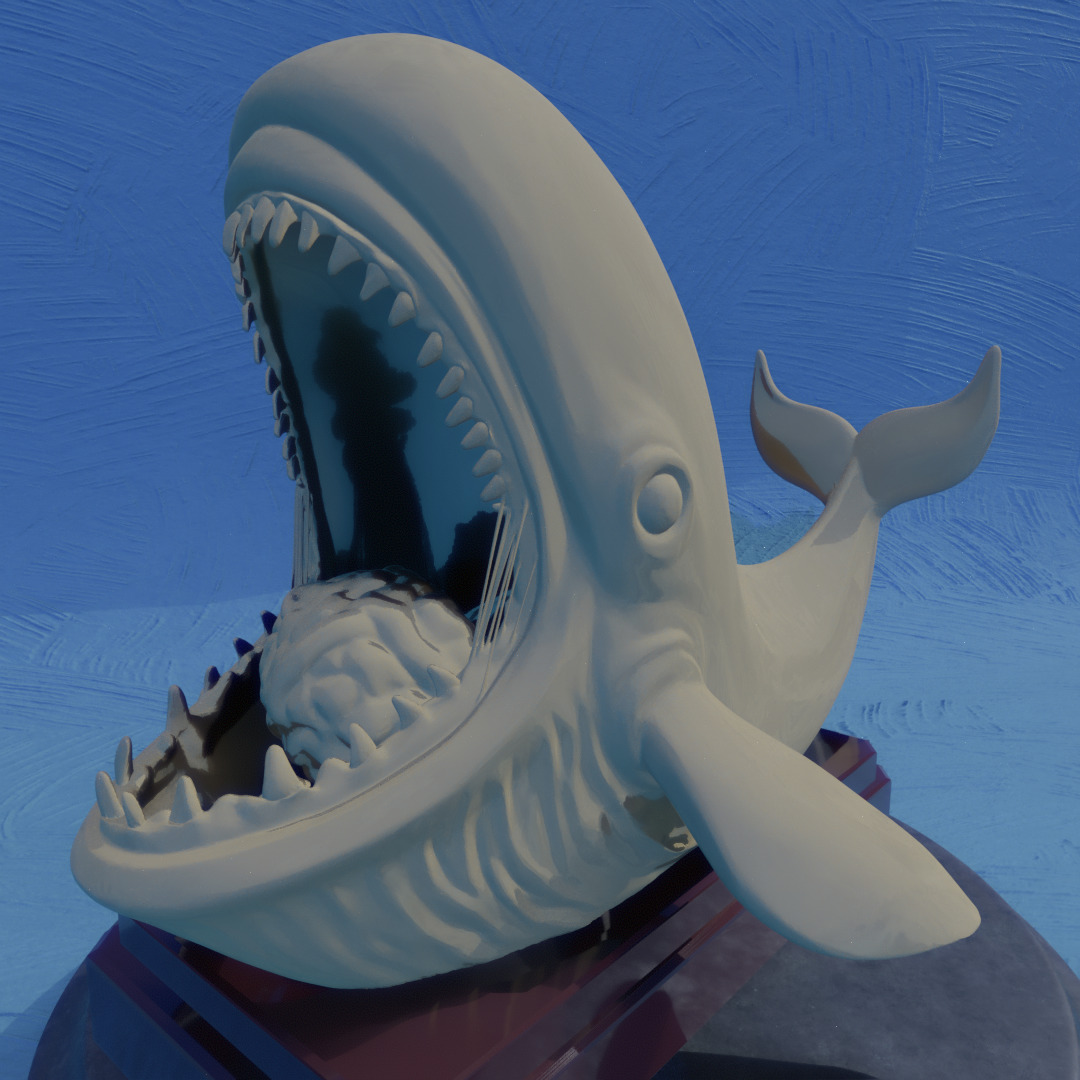 Whale Deepseek AI logo 3D print model_2