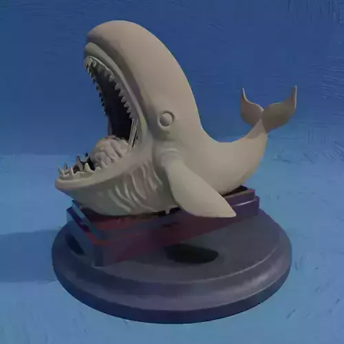 Whale Deepseek AI logo 3D print model