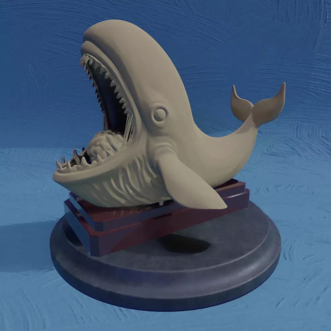 Whale Deepseek AI logo 3D print model_0