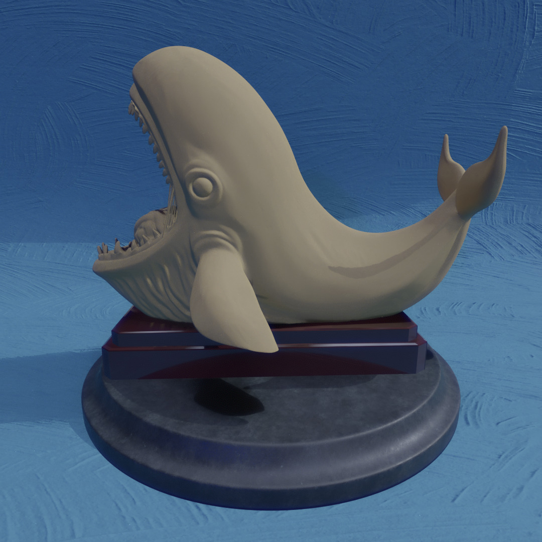 Whale Deepseek AI logo 3D print model_1