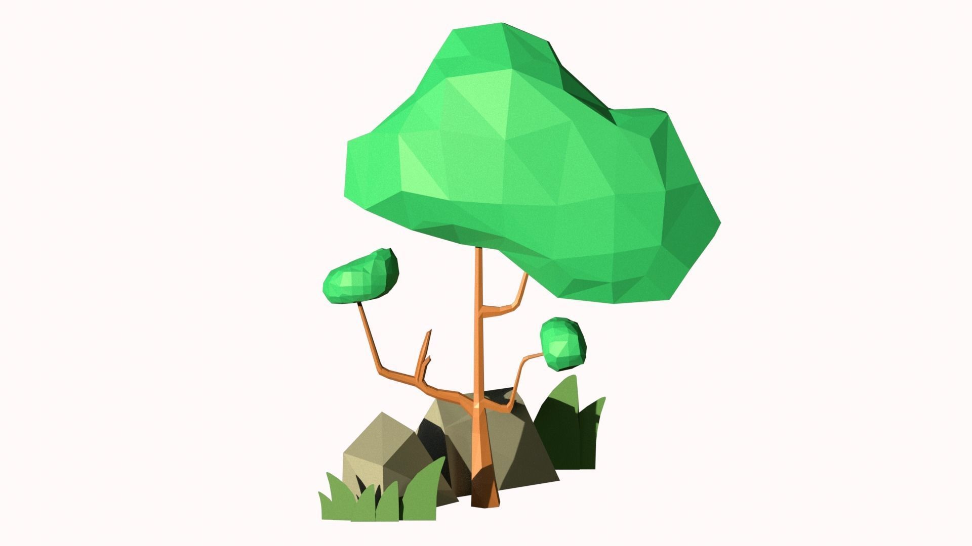 Low-poly forest Low-poly 3D model_7