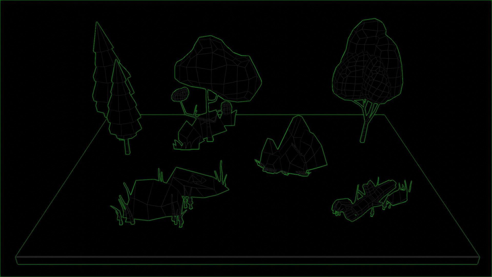 Low-poly forest Low-poly 3D model_9