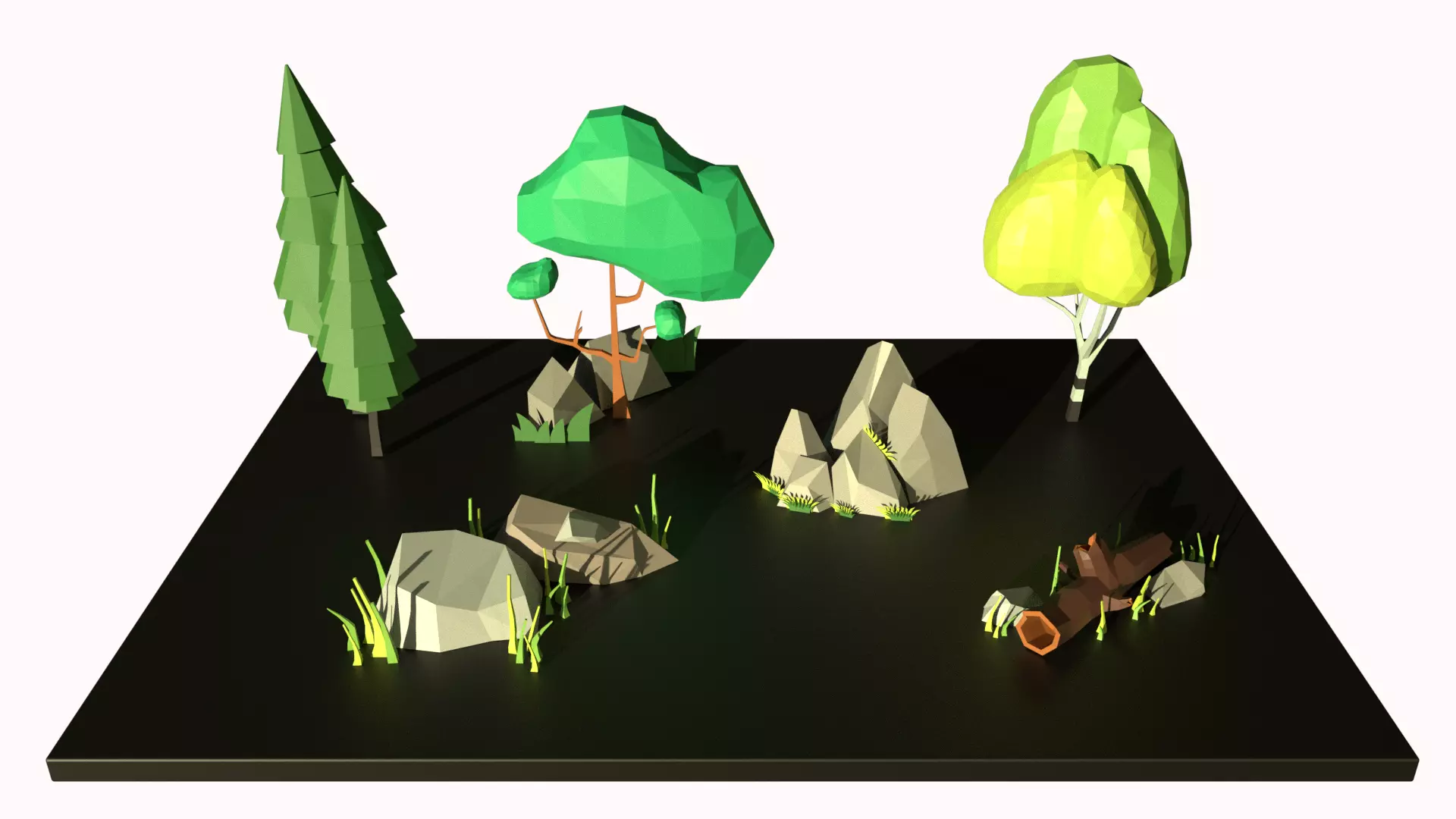 Low-poly forest Low-poly 3D model_0